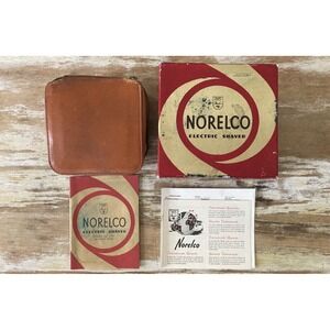 Vintage men's Norelco Electric Shaver Type SC 7759 in org case & box 1950s works